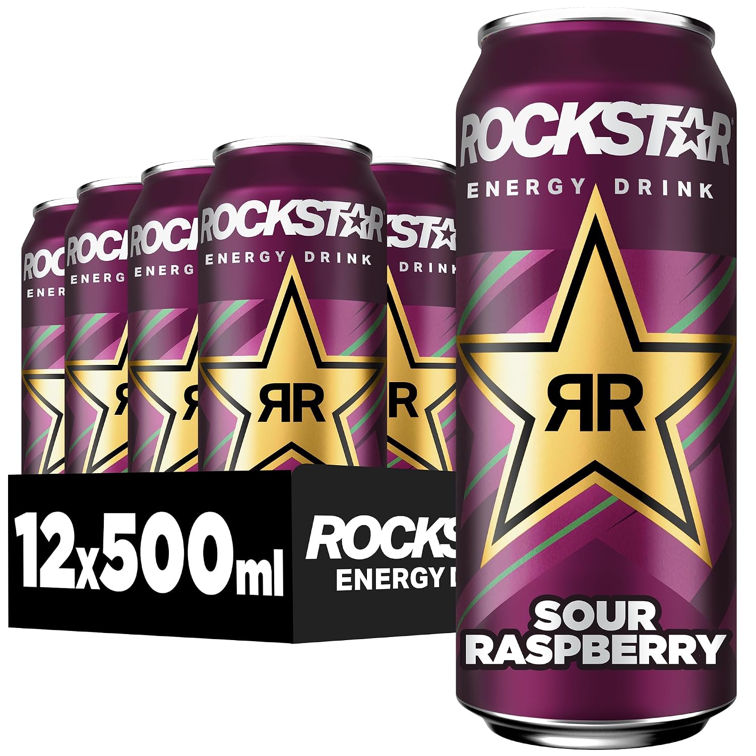 Rockstar Sour Raspberry 酸树莓能量饮料 12 x 500 ml