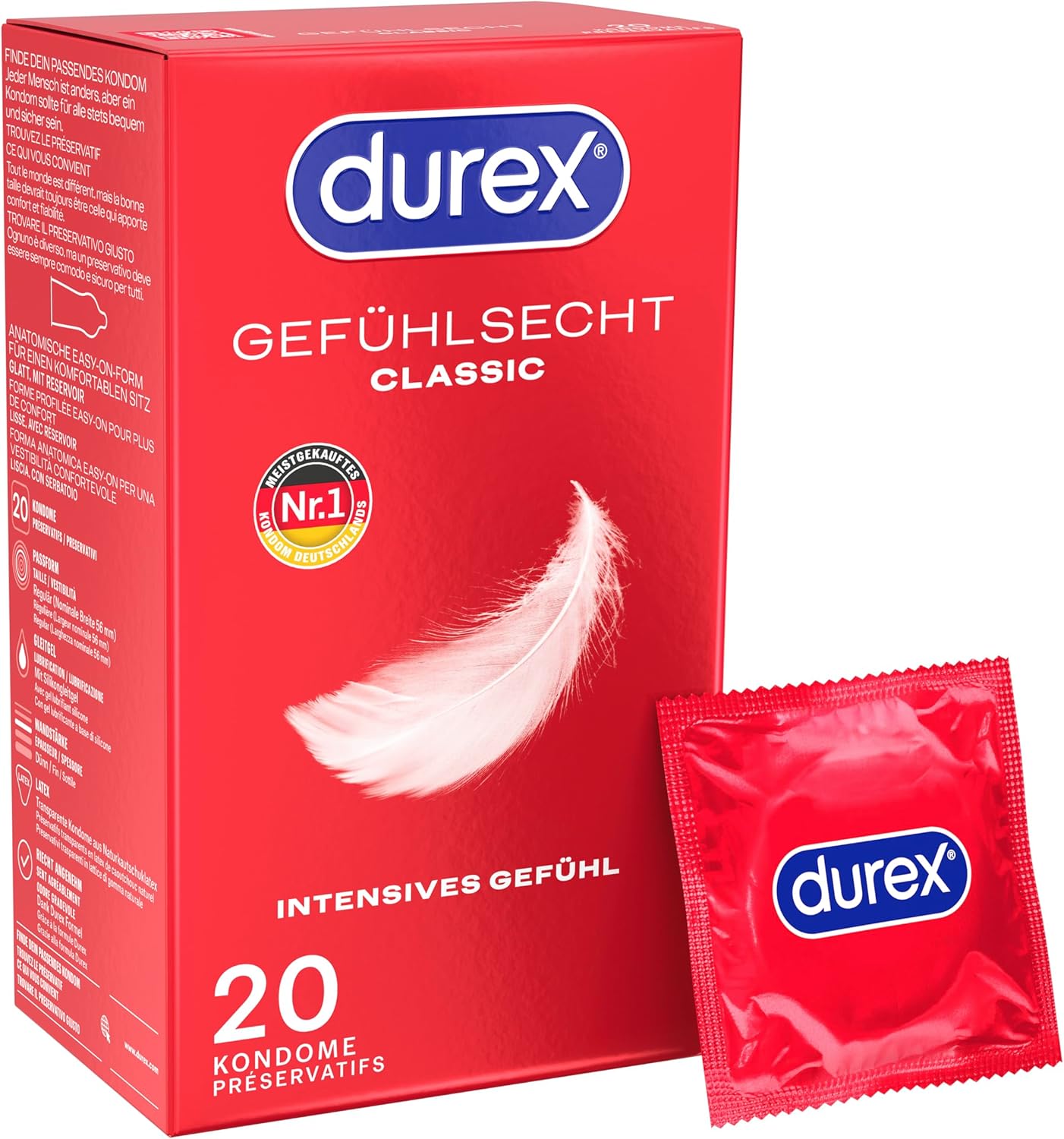 Durex Gefühlsecht Classic 安全套 20 只装