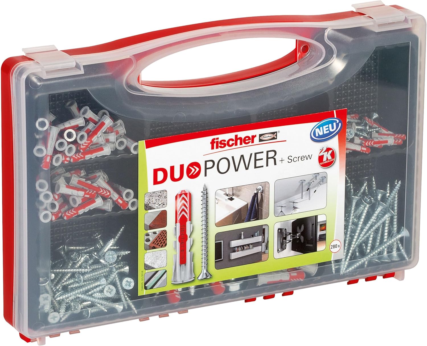 fischer Red-Box DuoPower 膨胀管与螺丝 280 件套