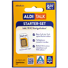 Offizielles ALDI TALK Starter-Set mit Triple-SIM und 10 Euro Startguthaben
