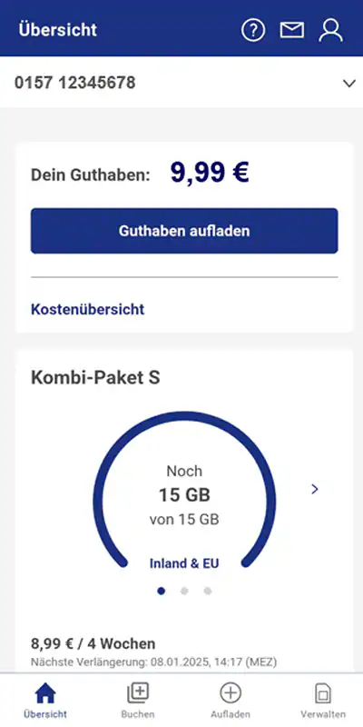 Offizielle ALDI TALK App mit Guthaben, Aufladung und Verwaltung einer Vier-Wochen-Option