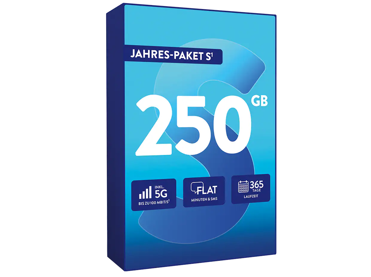 ALDI TALK Jahres-Paket S: 250 GB fuer 99,99 EUR plus 50 GB App-Bonus