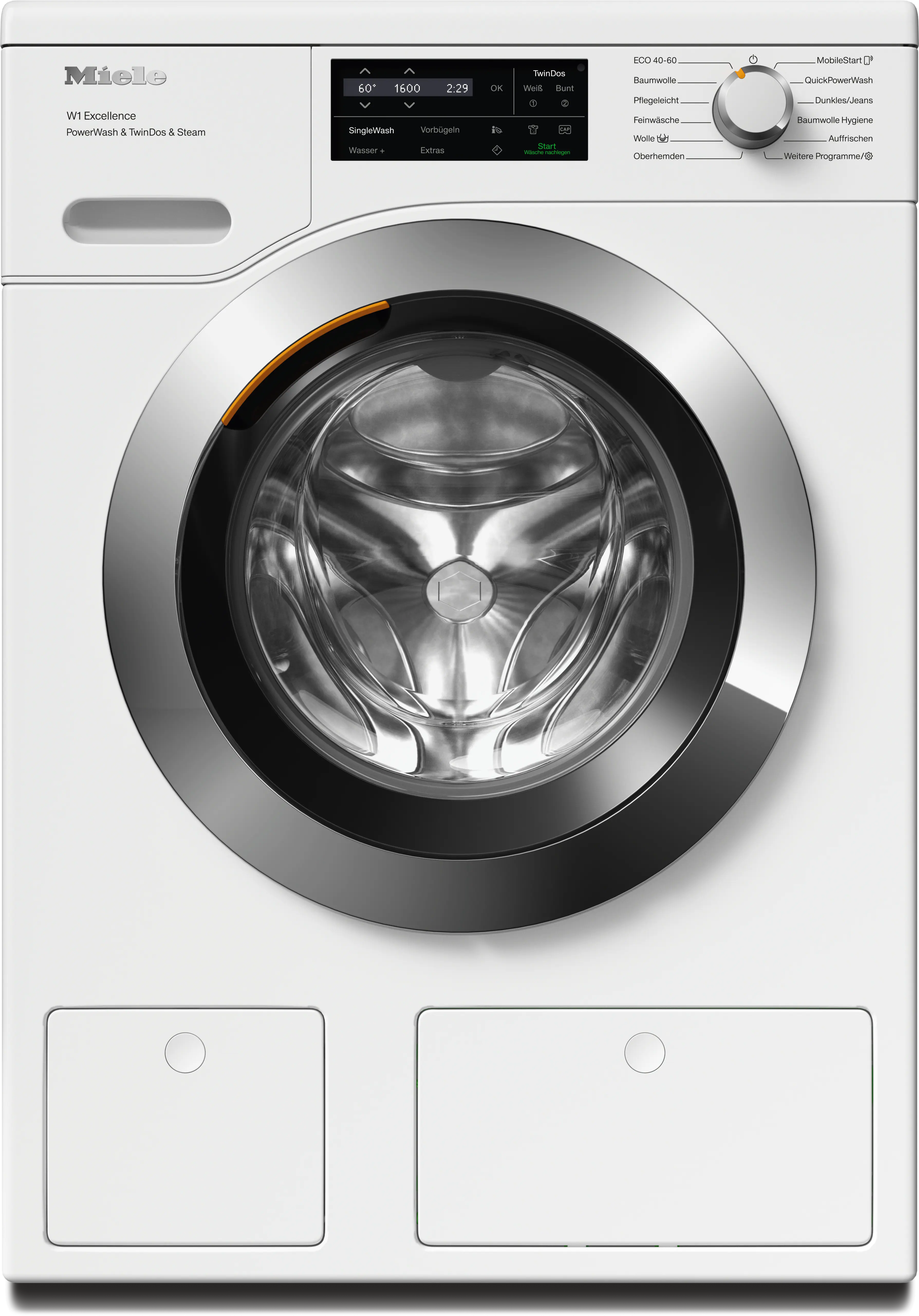 Miele 美诺 WEJ885 WPS PWash&TDos&Steam Miele W1 Chrome Edition 前置式洗衣机(12717770)