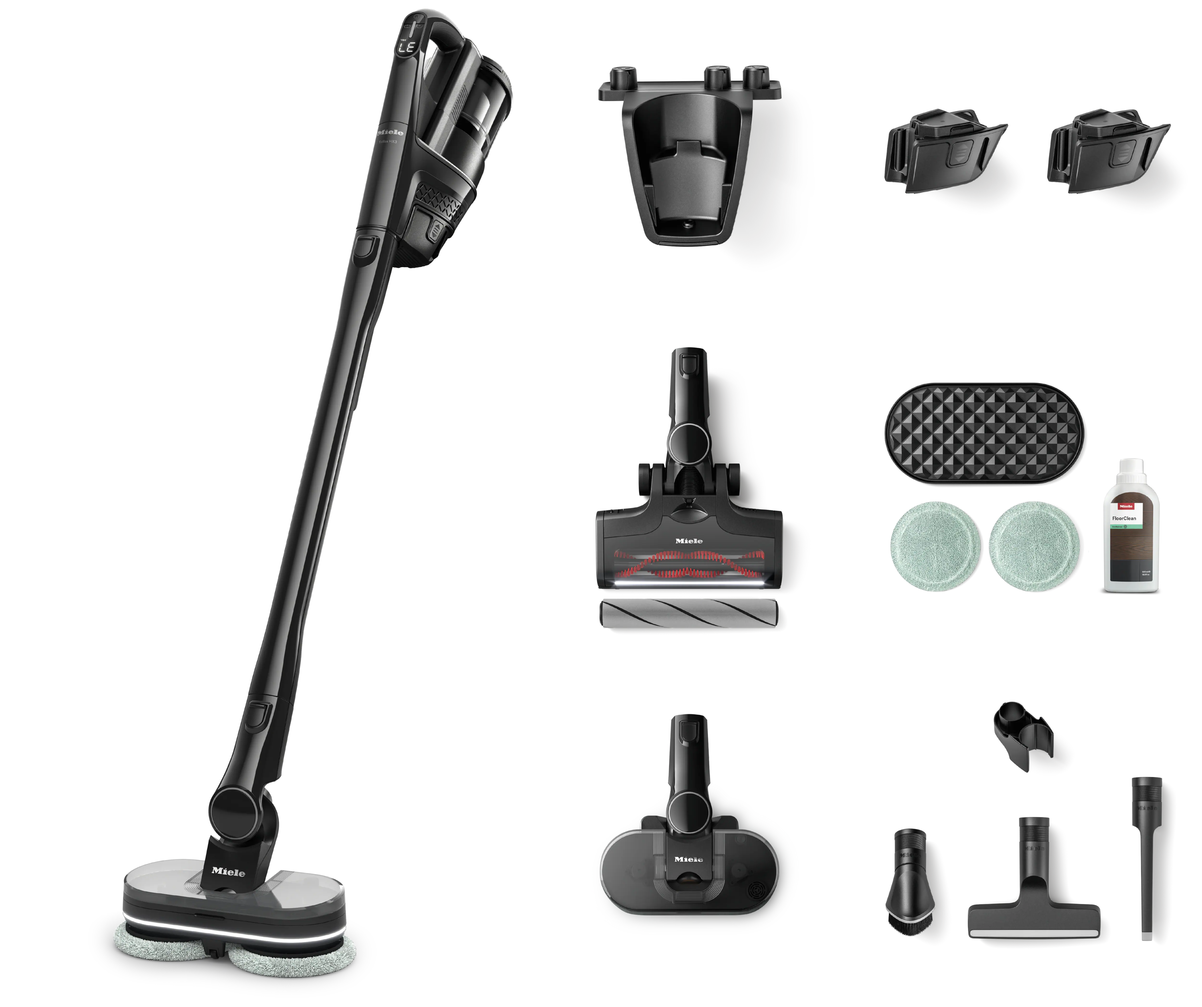 Miele 美诺 Triflex HX3 Plus Aqua 黑曜石黑双电池无线吸拖一体机（12887890）