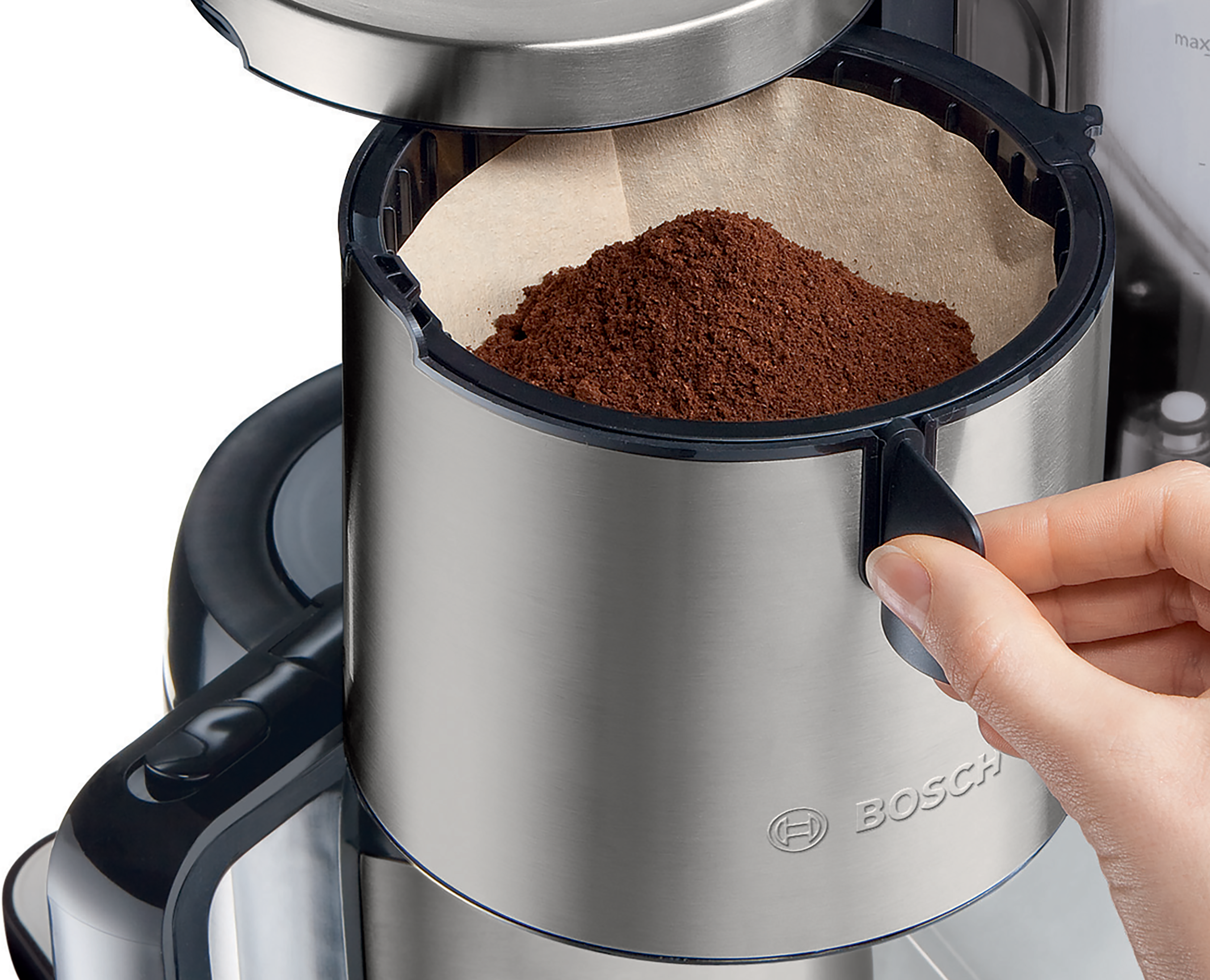 Bosch Styline white filter coffee machine with thermal jug (TKA8A681)