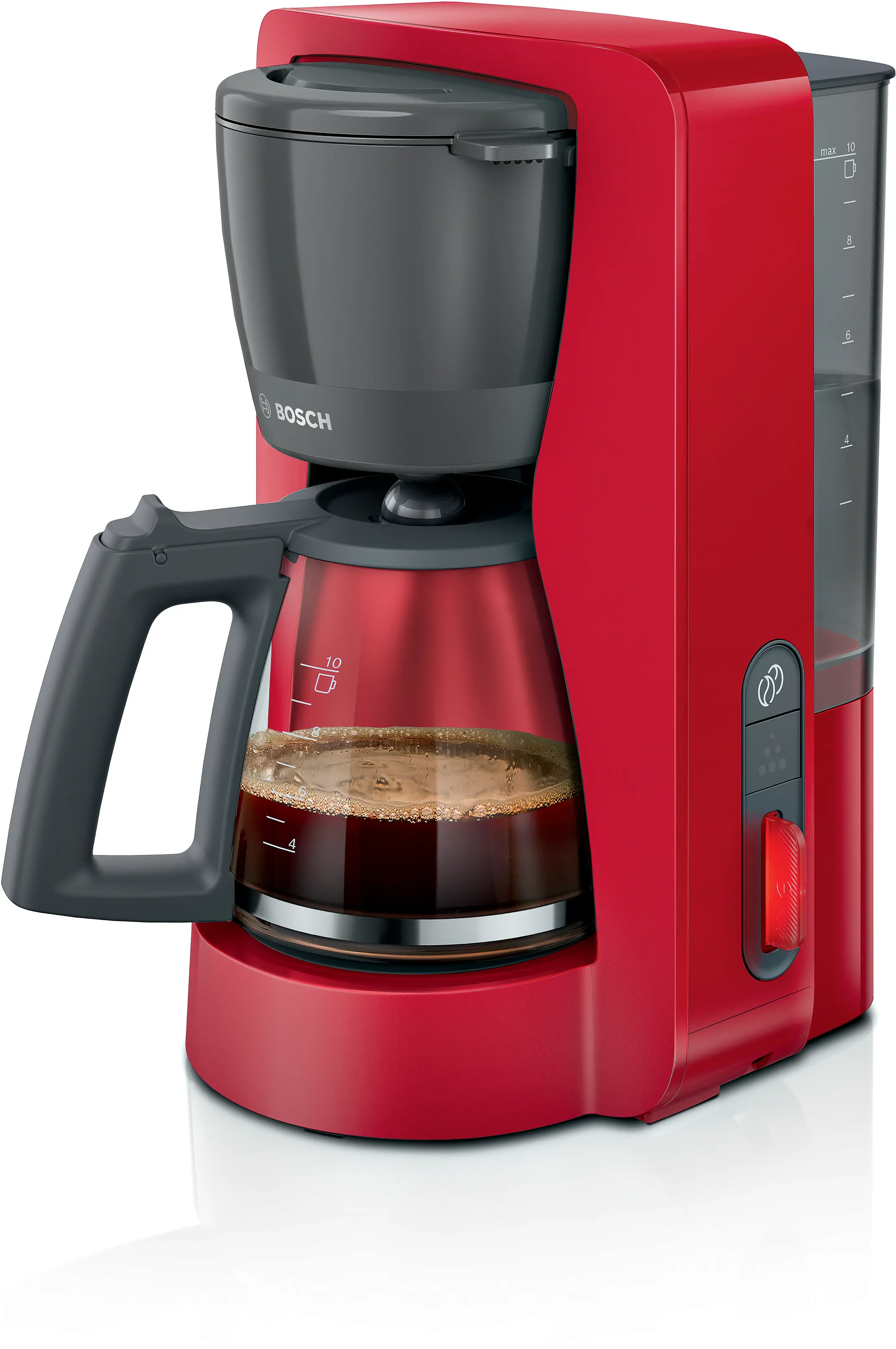 Bosch MyMoment red filter coffee machine with glass jug (TKA3M134)