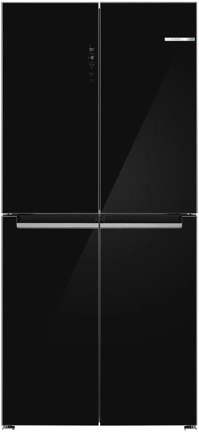 Bosch Series 4 189.5 x 85.5 cm black multi-door glass-front fridge freezer (KMC85LBEA)