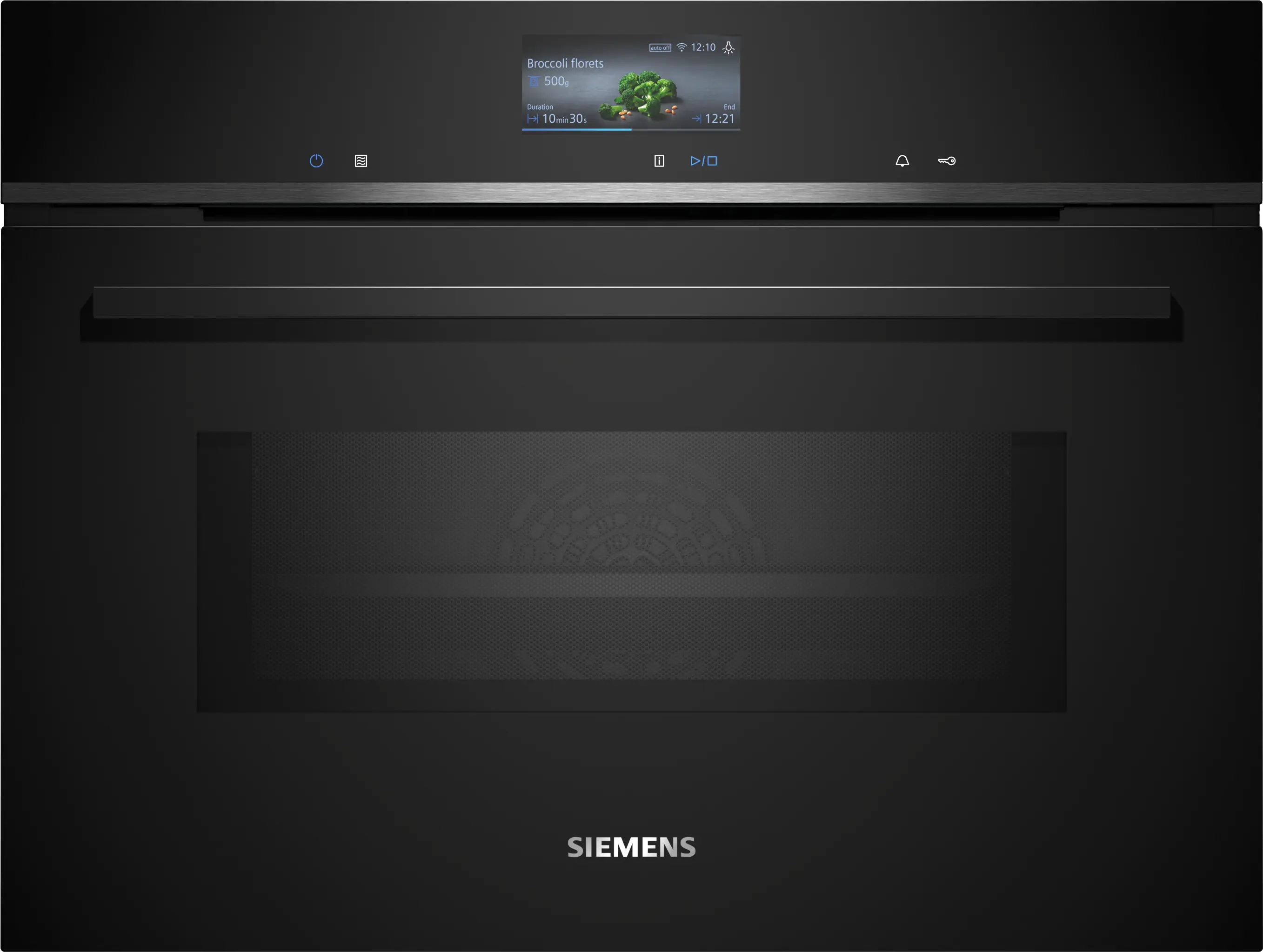 Siemens 西门子 iQ700 60 x 45 cm 黑色与不锈钢紧凑型嵌入式微波组合烤箱（CM776GKB1）