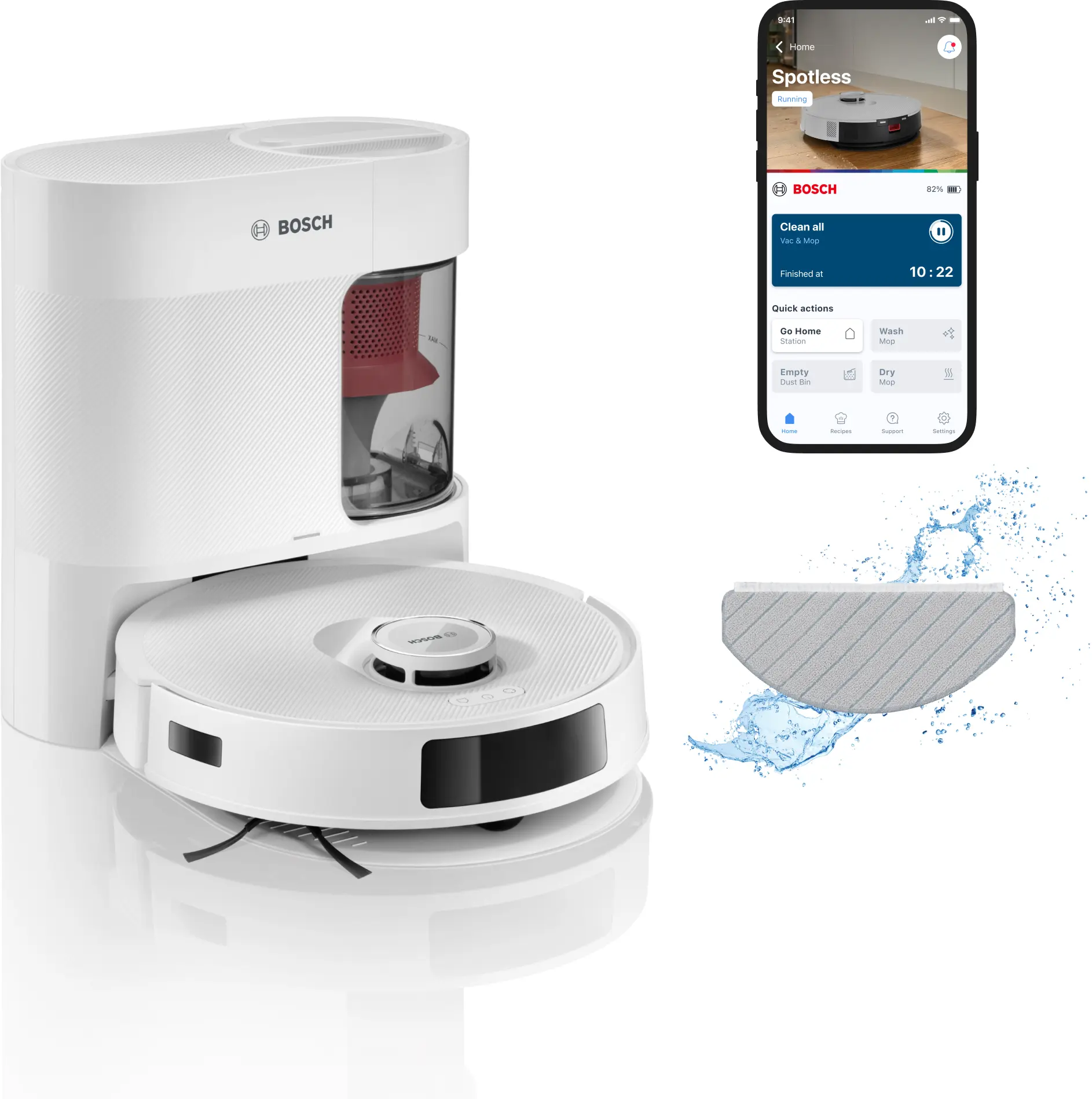 Bosch Spotless Advanced+ robot vacuum and mop (BCRD2W)