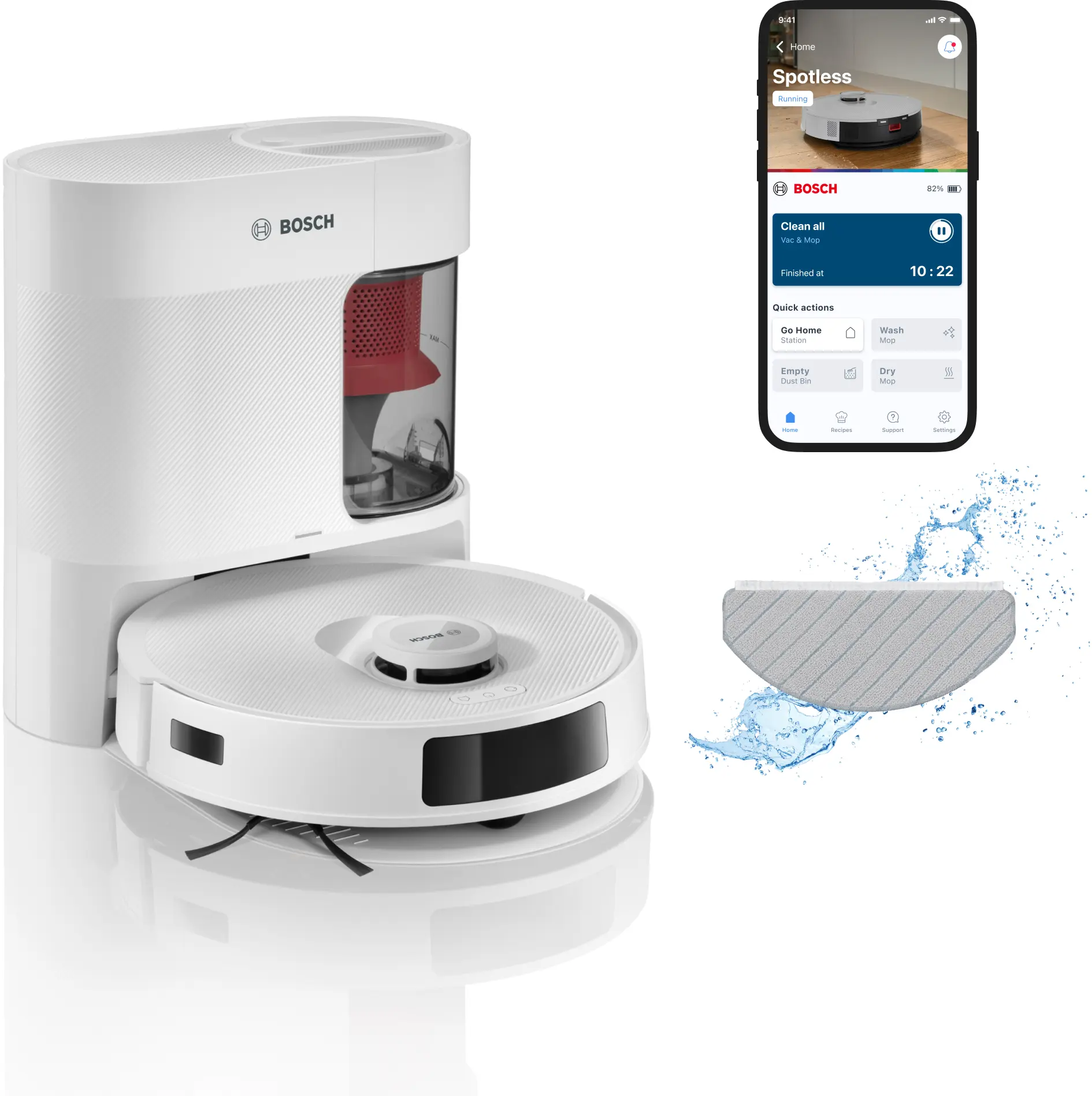 Bosch Spotless+ robot vacuum and mop (BCRD1W)