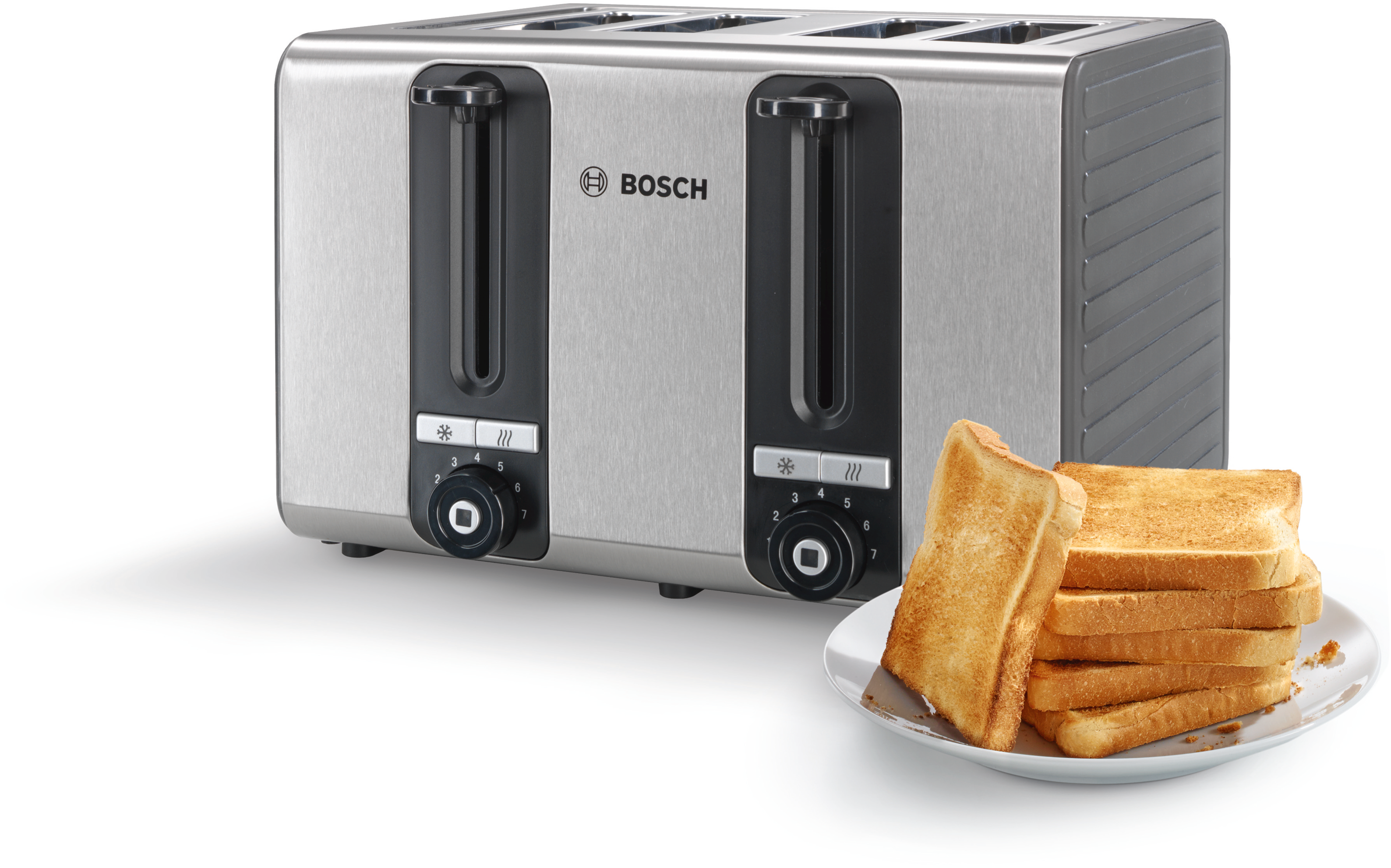 Bosch grey four-slice toaster (TAT7S45)