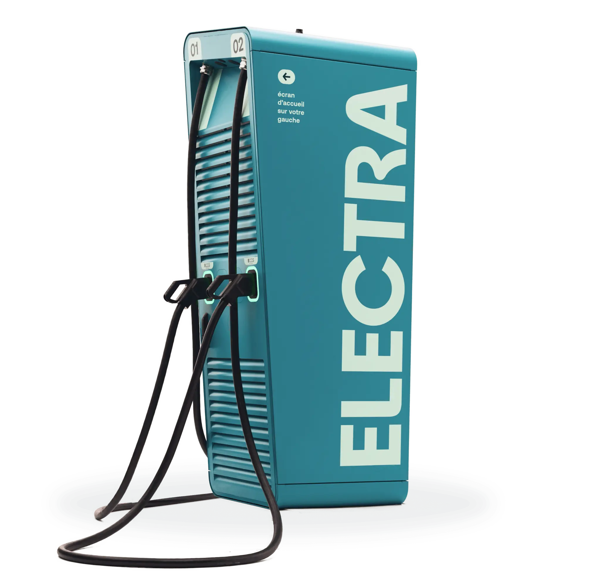 Electra-Schnellladesäule mit zwei CCS-Kabeln