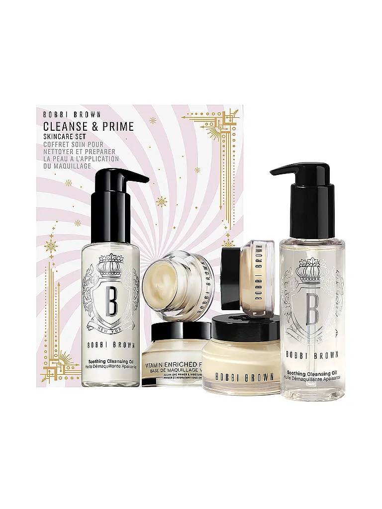 BOBBI BROWN Cleanse und Primer Skincare Set mit Reinigungsöl, Face Base und Eye Base