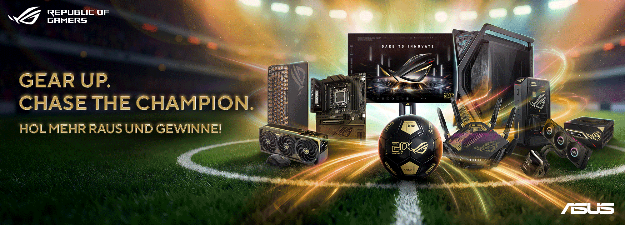 ASUS ROG Football 2026: 25 EUR Gamesplanet-Gutschein nach Hardwarekauf