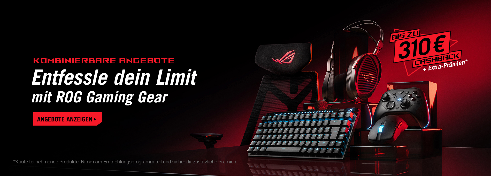 ASUS ROG Gaming Gear Cashback: bis zu 50 EUR auf ausgewaehltes Zubehoer