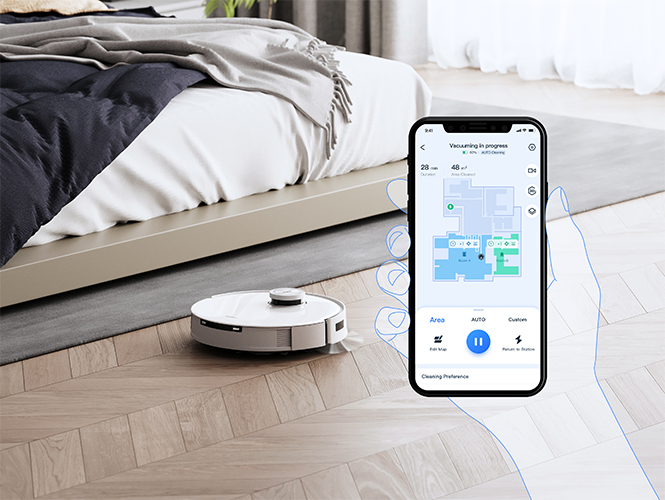 ECOVACS HOME App mit Karte und Robotersteuerung