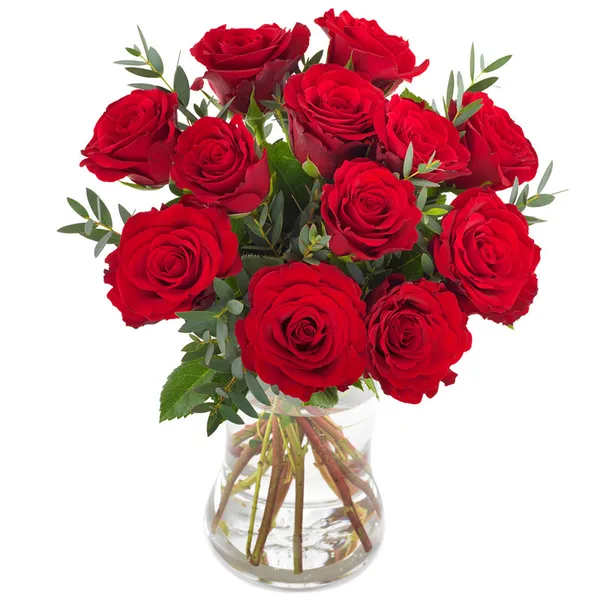 Euroflorist 官方红玫瑰花束商品图，展示本地花店花束的色调和整体效果