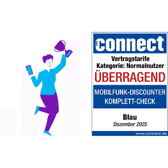 Blau Bewertung im connect Netztest 2025