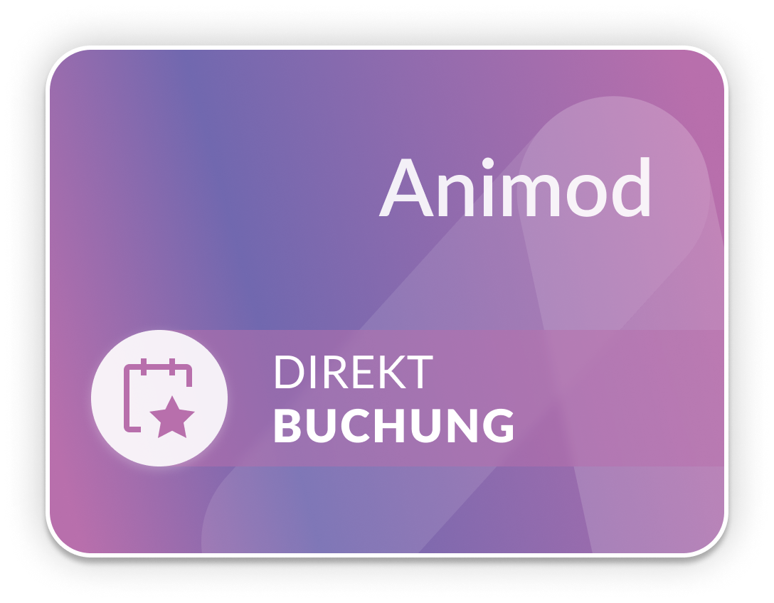 Offizielle violette Animod-Karte für eine Direktbuchung