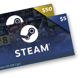 Steam 官方数字礼品卡示意图