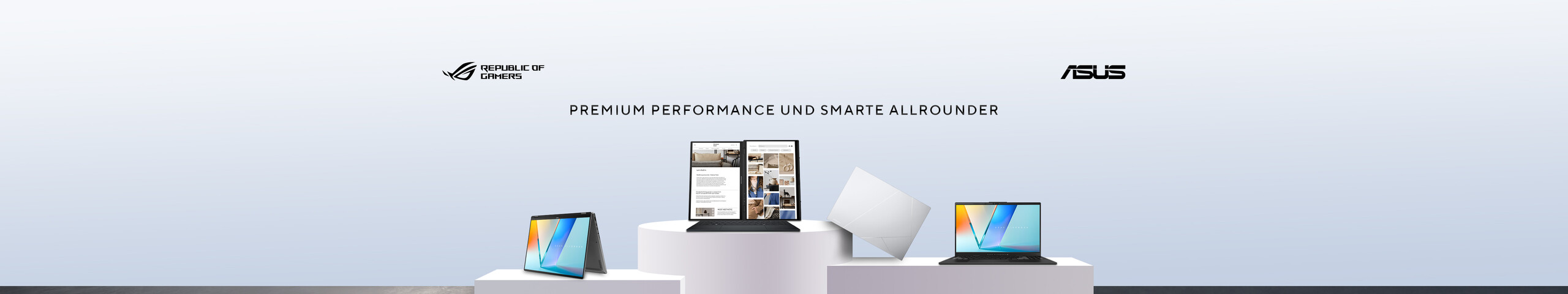 Mehrere ASUS- und ROG-Notebookformen im deutschen ASUS Store