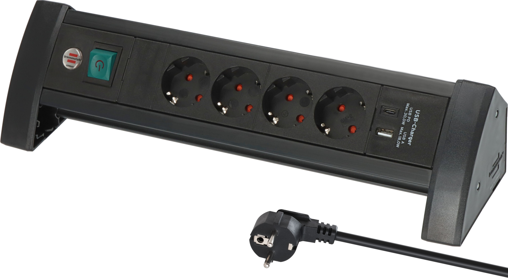Brennenstuhl Premium-Office-Line 1156250544 四位桌面 30 W USB-C PD 插线板