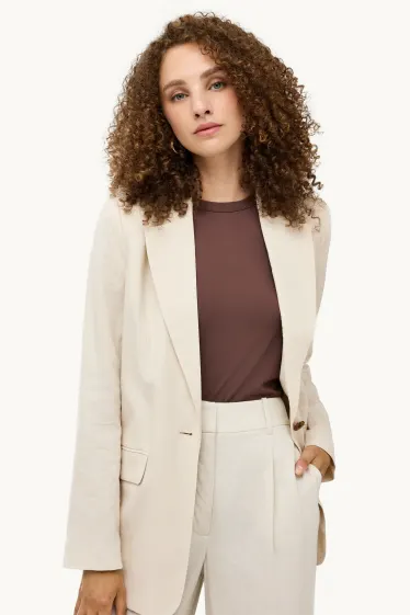 C&A Business-Blazer mit Leinen-Anteil in Weiss