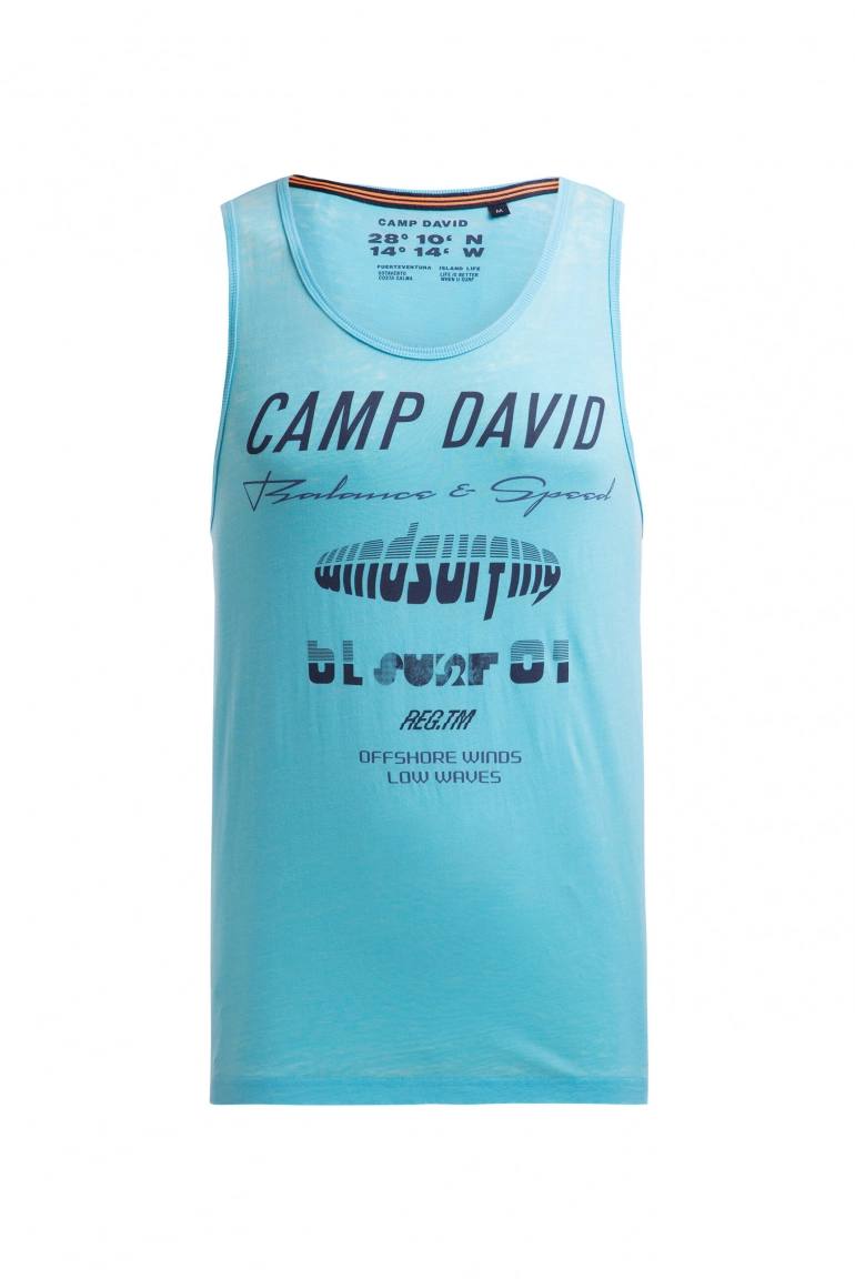 CAMP DAVID Tanktop in aqua offizielles Produktbild