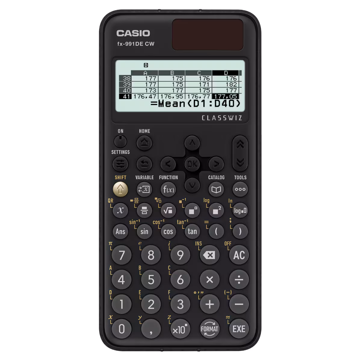 Offizielles Produktbild des CASIO fx-991DE CW als Beispiel für getrennte Prüfung von Modellfunktion und Prüfungszulassung