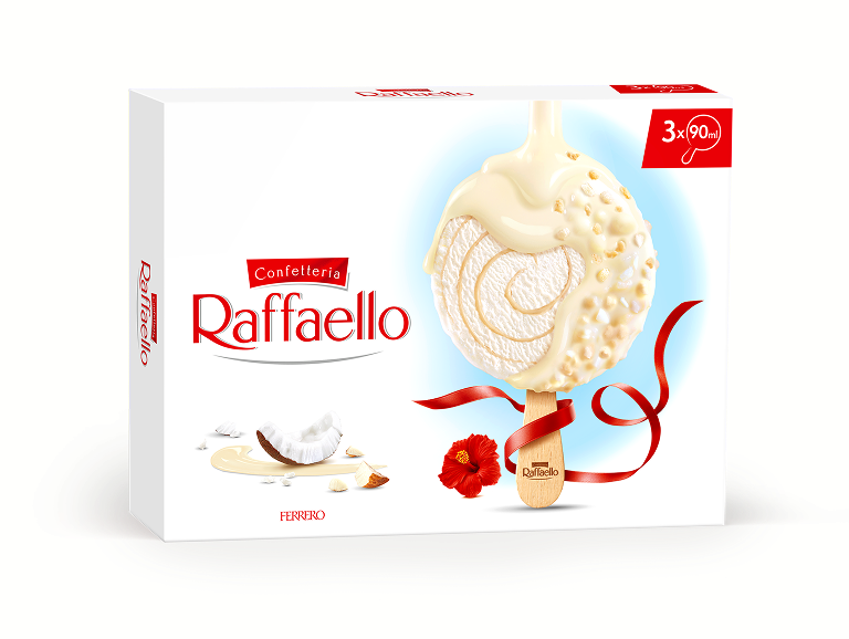 Raffaello Eis 3er-Packung in der offiziellen Ferrero Gratis-Testen-Aktion