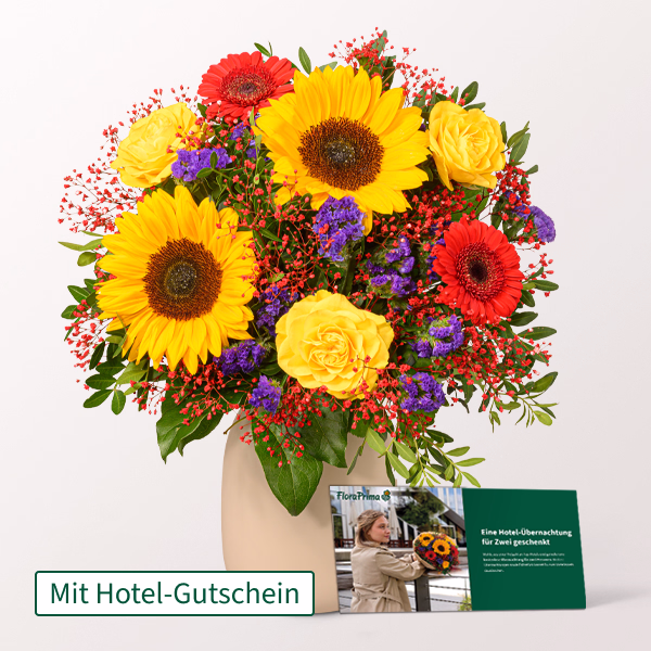 FloraPrima Blumenstrauß Sommerlichter mit Hotelgutschein, Artikel 6233A