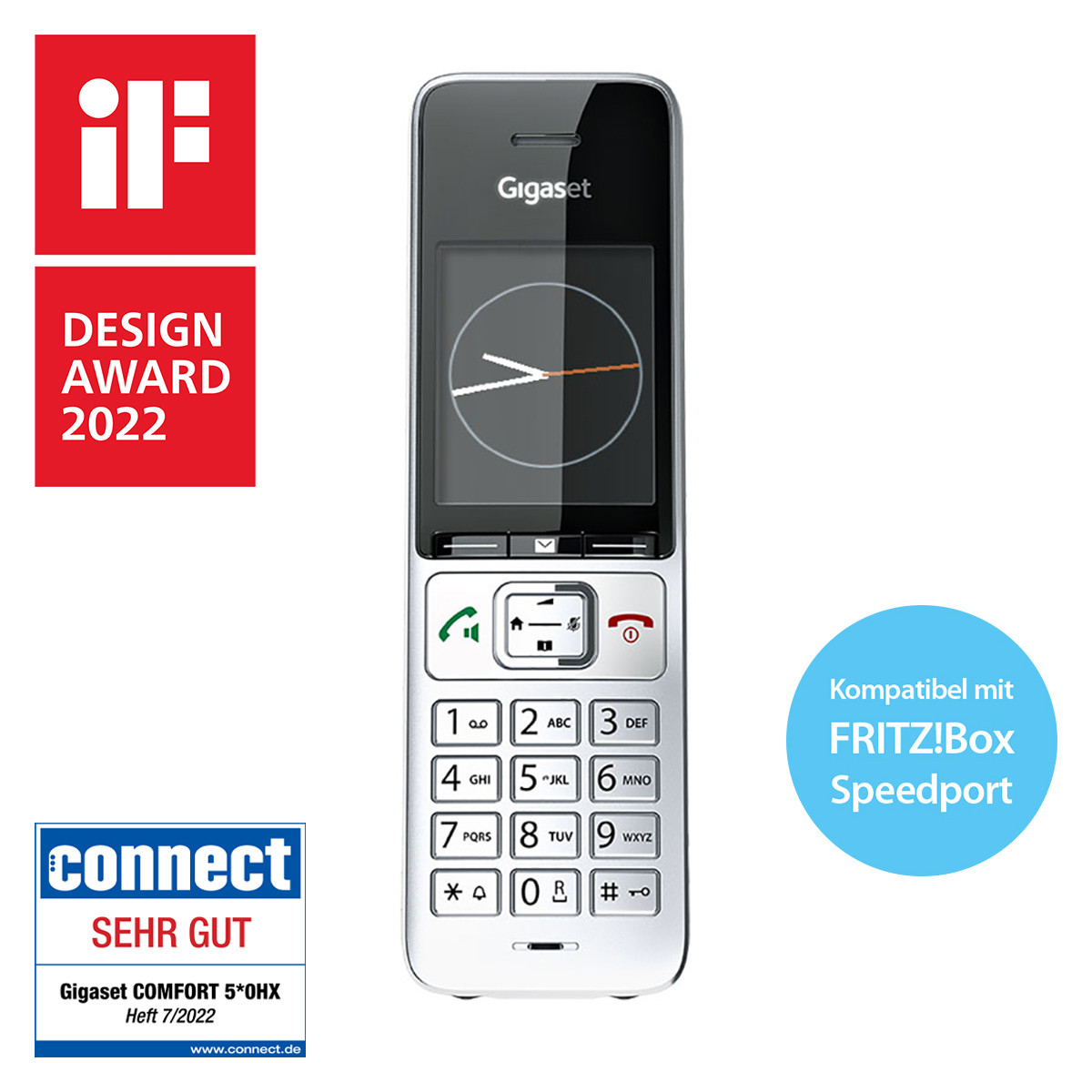 Gigaset COMFORT 500HX Silver-Black Universal DECT Handset