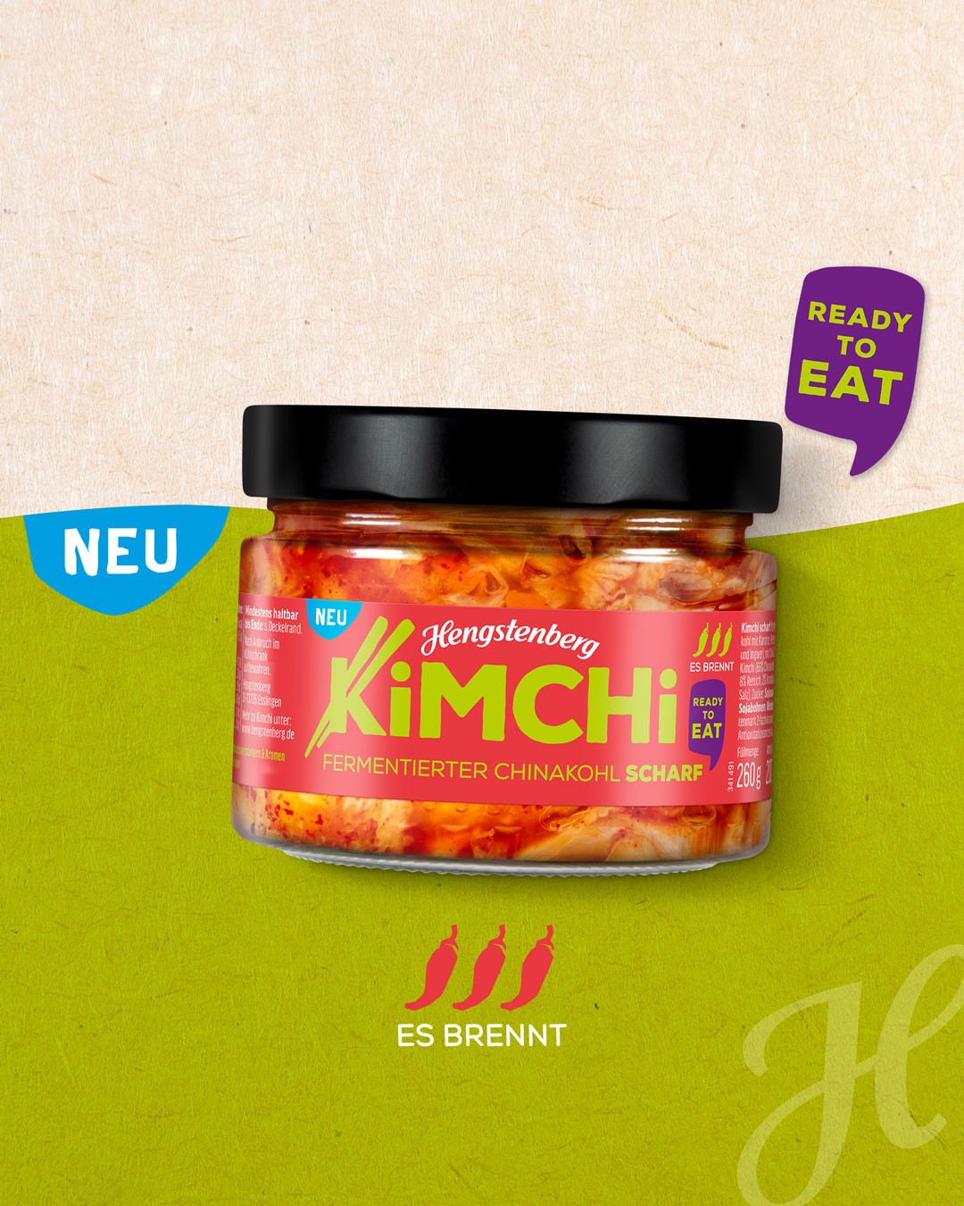 Hengstenberg Kimchi scharf im 260-g-Glas