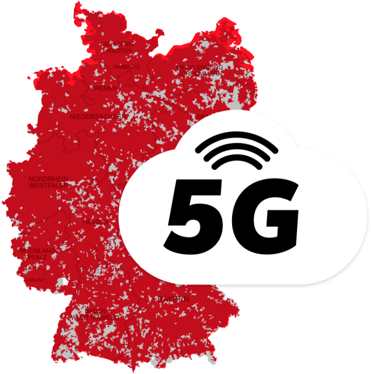 Kaufland mobil 官方德国 5G 网络覆盖示意图