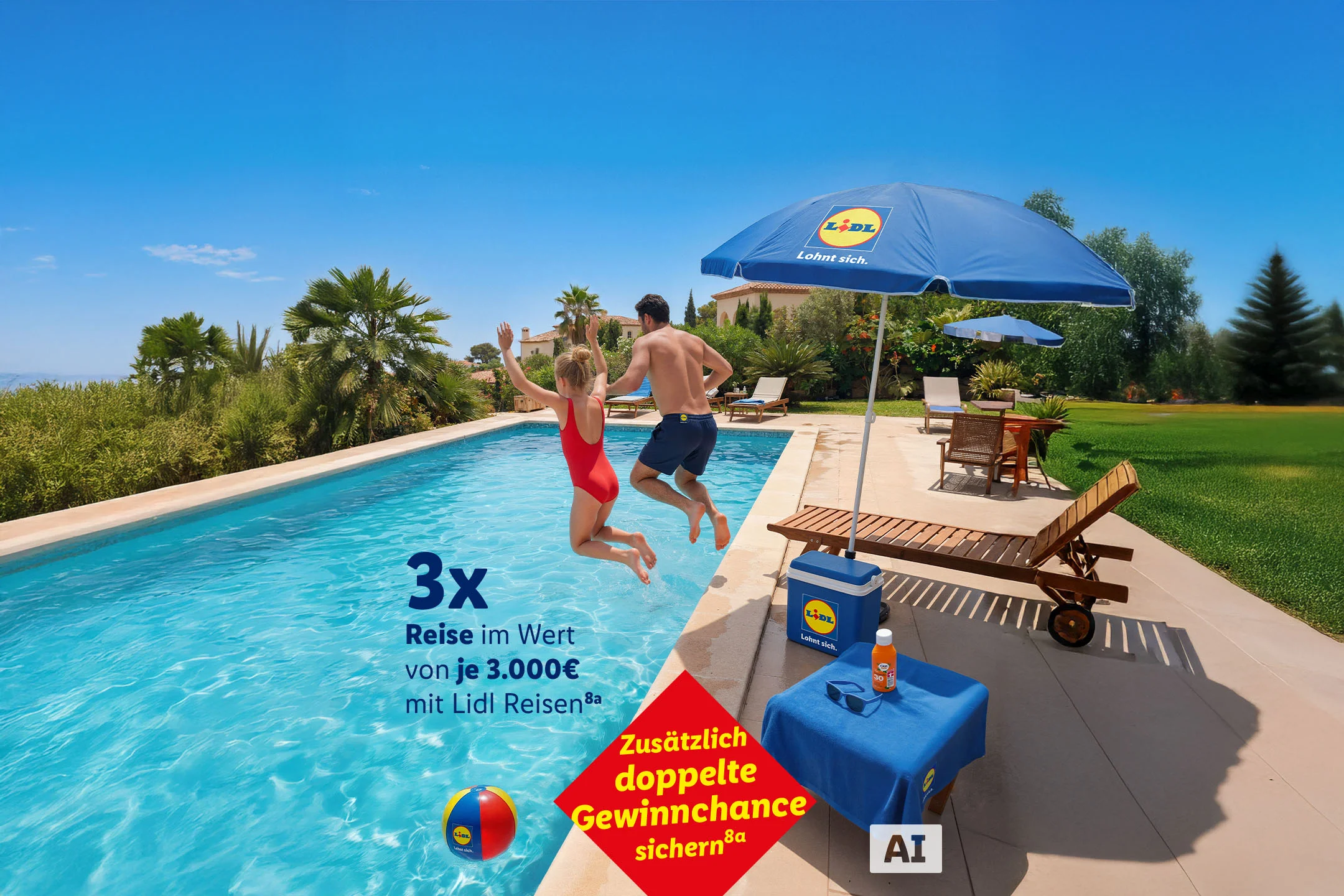 Lidl Sommer-Bonus mit drei Reisegewinnen zu je 3.000 EUR