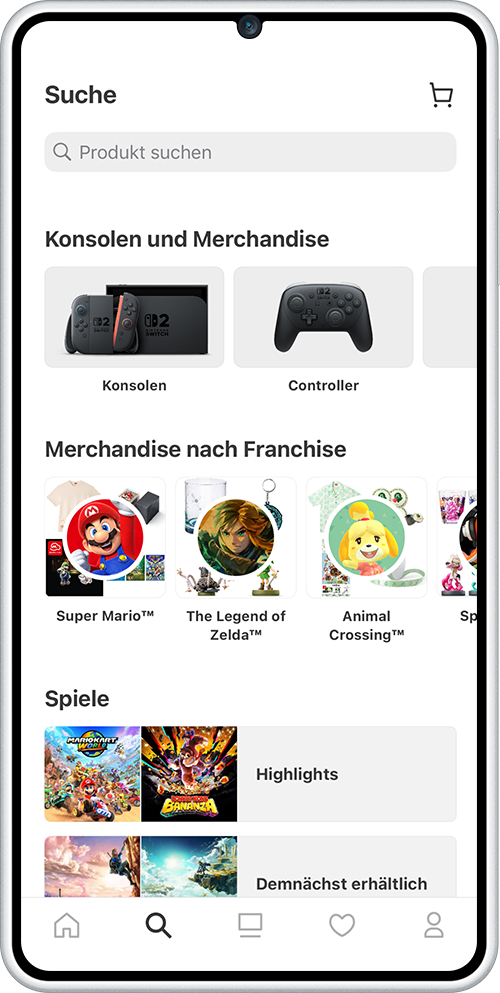 Nintendo Store App 搜索和筛选界面