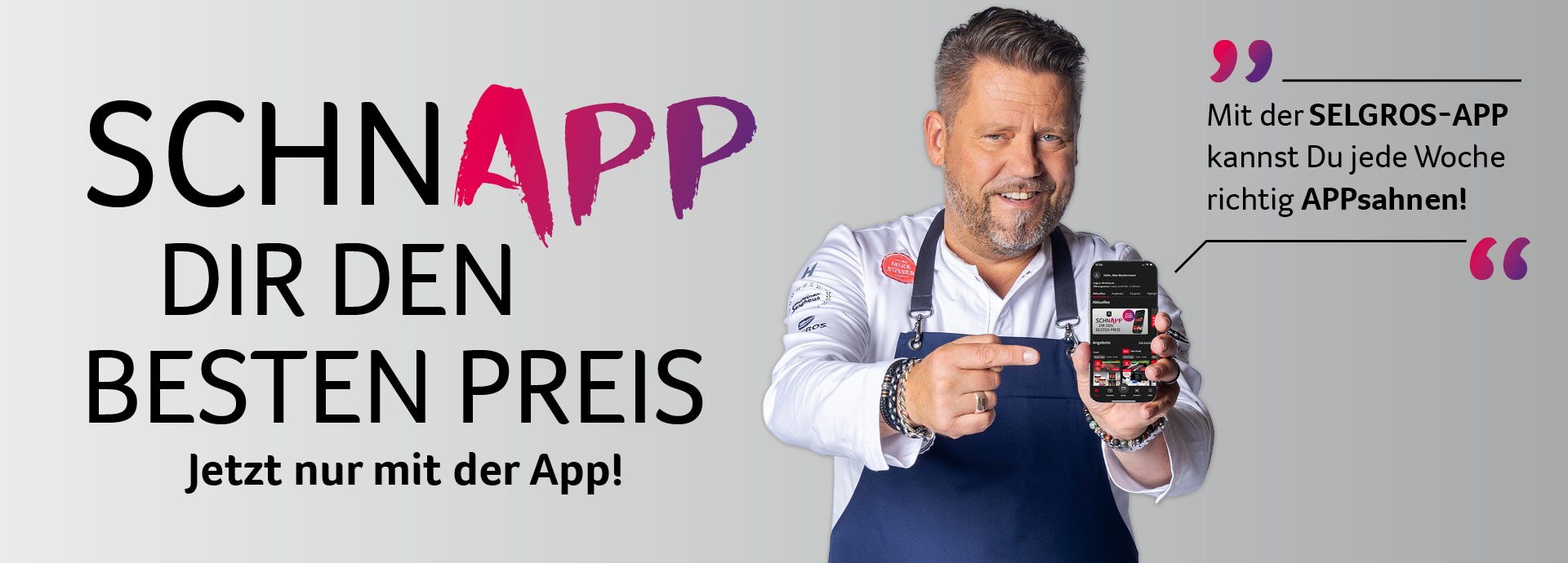 Selgros 德国官方 App 价格与优惠功能宣传图