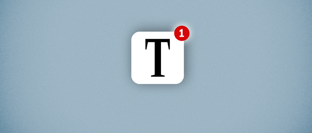 Offizielle Tagesspiegel-Grafik zum App-Update mit T-Symbol und Benachrichtigungsmarke