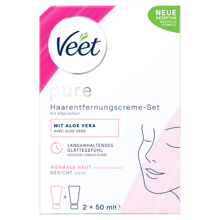 Veet Pure Gesicht Haarentfernungscreme Set 2 x 50 ml 脸部脱毛套装