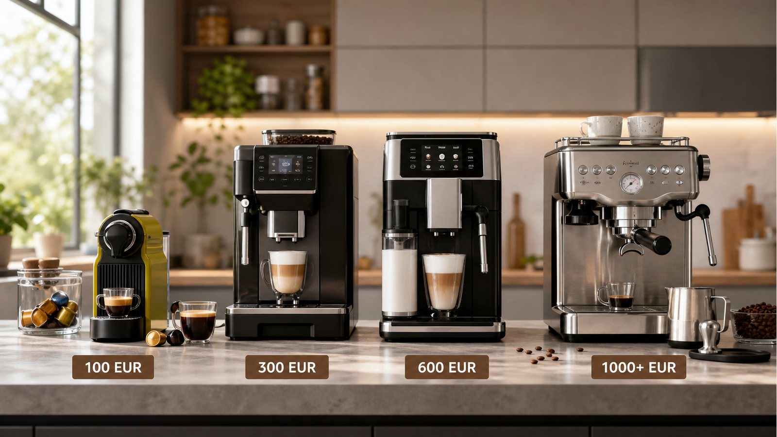 Kaffeemaschinen in Deutschland nach Budget: Was lohnt sich um 100, 300, 600 und 1000 Euro?