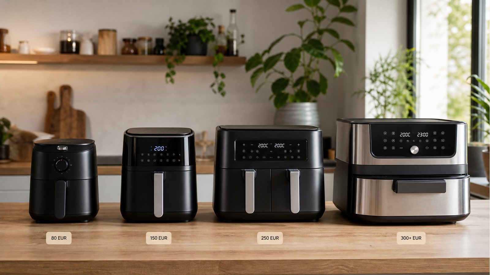 Airfryer in Deutschland nach Budget: Was lohnt sich unter 50, um 80, 150 und ueber 200 Euro?