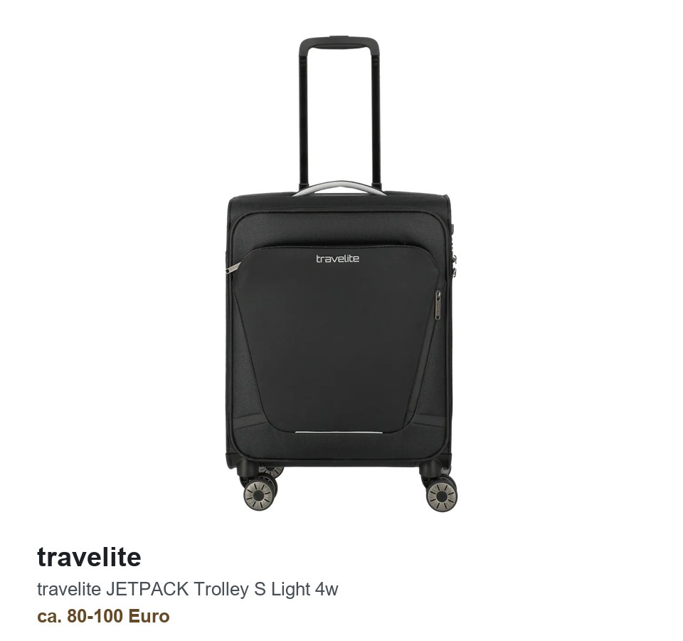 travelite JETPACK Trolley S Light 4w Kabinentrolley