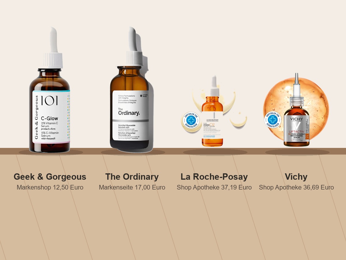 Vitamin-C-Seren in Deutschland: Geek & Gorgeous, La Roche-Posay, The Ordinary und Vichy im Vergleich